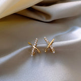French Style Zircon Pearl Earrings for Women