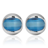 Crystal Silvery Gem Cufflinks for Men - Pack of 5