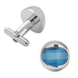Crystal Silvery Gem Cufflinks for Men - Pack of 5