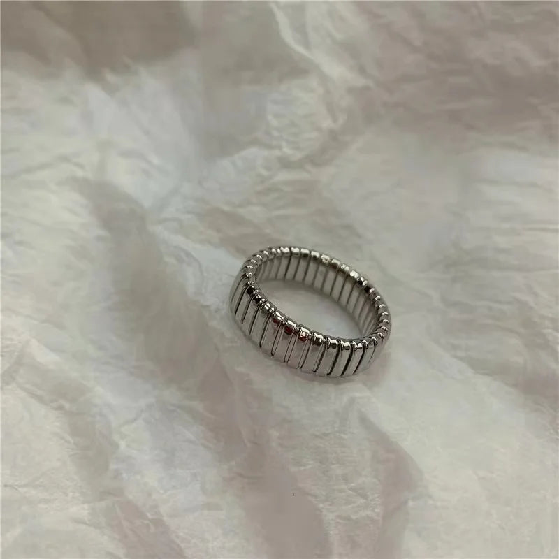 French Plated Watch with Line Ring Cold Wind Europe America Tide