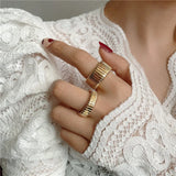 French Plated Watch with Line Ring Cold Wind Europe America Tide