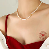 French Style Freshwater Pearl Necklace Women's Charm Jewelry Gift