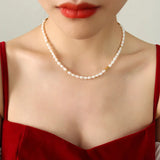 French Style Freshwater Pearl Necklace Women's Charm Jewelry Gift