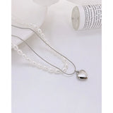 French Natural Pearl Necklace Women's High-End Stainless Steel Pendant