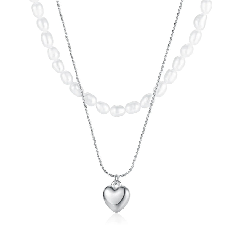 French Natural Pearl Necklace Women's High-End Stainless Steel Pendant