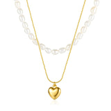 French Natural Pearl Necklace Women's High-End Stainless Steel Pendant