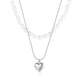 French Natural Pearl Necklace Women's High-End Stainless Steel Pendant
