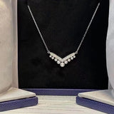925 Silver Heart Necklace with Zircon & Pearl Pendant