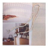 French Baroque Freshwater Pearl Necklace with Small Stones 14K Filled