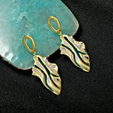 French oil painting irregular metal wind Earrings
