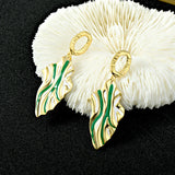 French oil painting irregular metal wind Earrings