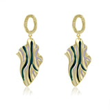 French oil painting irregular metal wind Earrings
