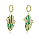 French oil painting irregular metal wind Earrings