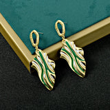 French oil painting irregular metal wind Earrings