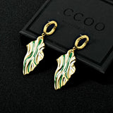 French oil painting irregular metal wind Earrings