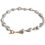 French Retro Baroque Pearl OT Buckle Necklace