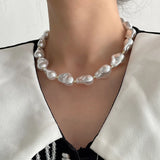 French Retro Baroque Pearl OT Buckle Necklace