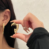French Retro Metal Brass Symbol Stud Earrings