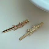 French Retro Palace Golden Horse Hairpin Baroque Word Clip