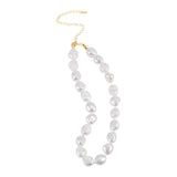 French Retro Shell Pearl Necklace S925 Sterling Silver Clavicle Chain