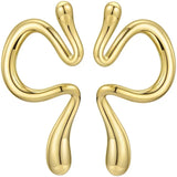 French Retro Snake Bone Ear Clip Geometric Shape Hole Earrings