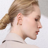French Retro Snake Bone Ear Clip Geometric Shape Hole Earrings
