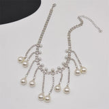 French Sexy Tassel Pearl Necklace Short Neck Chain