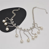 French Sexy Tassel Pearl Necklace Short Neck Chain