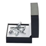 Silver Cloud Cufflinks Tie Clip Wedding Set Men