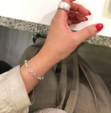 French O Shape Chain & Link 925 Sterling Silver Bracelet