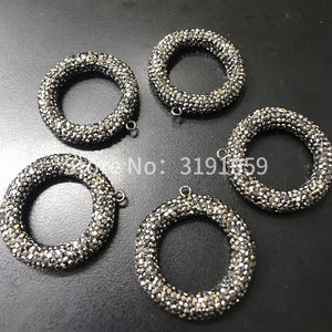 French Crystal Pendant Ring Exaggerated Large Pendant