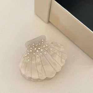 French Rhinestone Shell Hair Clip Acetic Acid Curly Hair Claw Headdress