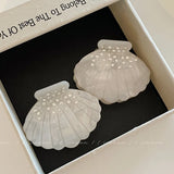 French Rhinestone Shell Hair Clip Acetic Acid Curly Hair Claw Headdress