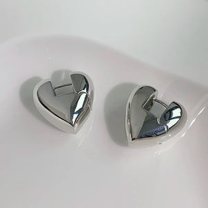 French Vintage Heart Stud Earrings