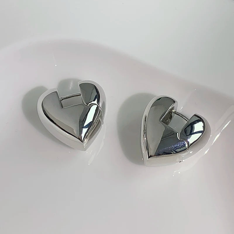 French Vintage Heart Stud Earrings