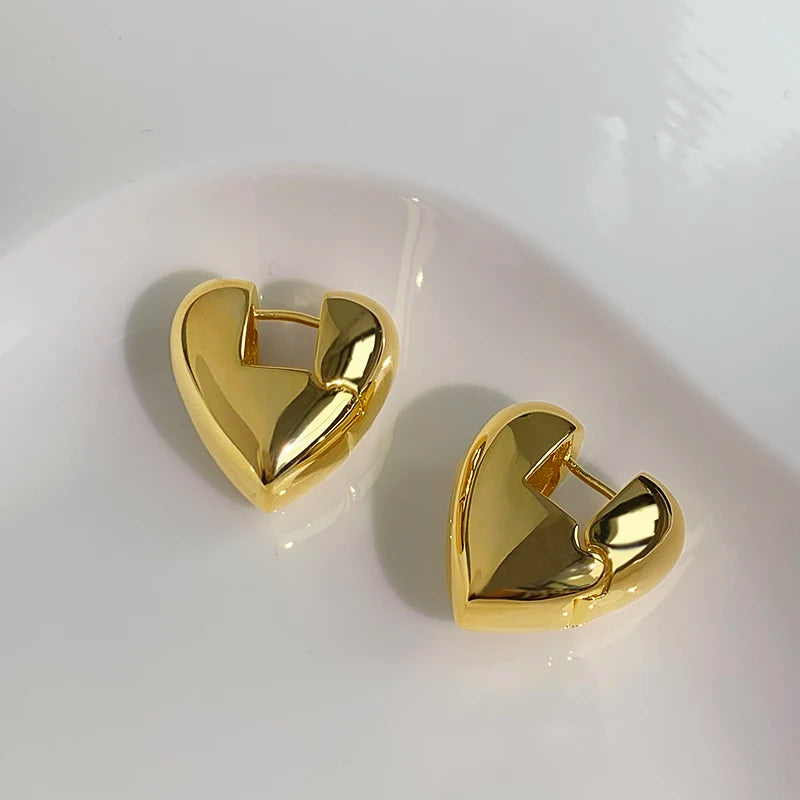 French Vintage Heart Stud Earrings