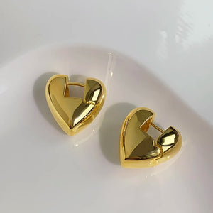 French Vintage Heart Stud Earrings
