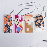 Acrylic Embossed Printing Earrings Charms 30pcs