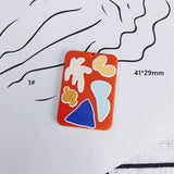 Acrylic Embossed Printing Earrings Charms 30pcs