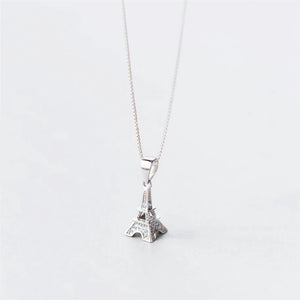 Eiffel Tower Silver Chain Clavicle Necklace SNE227
