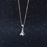 Eiffel Tower Silver Chain Clavicle Necklace SNE227