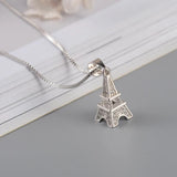 Eiffel Tower Silver Chain Clavicle Necklace SNE227