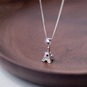 Eiffel Tower Silver Chain Clavicle Necklace SNE227