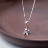Eiffel Tower Silver Chain Clavicle Necklace SNE227