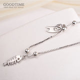 925 Sterling Silver Anklet Cat And Fish Bone Bead Anklet For Women