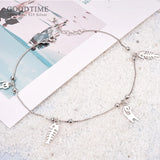 925 Sterling Silver Anklet Cat And Fish Bone Bead Anklet For Women