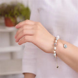 Natural Shoushan Stone Pearl Bead Bracelet for Women