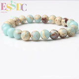 Natural Shoushan Stone Round Agalmatolite Women Single Circle Bracelet