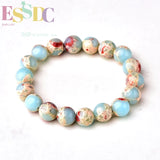 Natural Shoushan Stone Round Agalmatolite Women Single Circle Bracelet