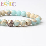 Natural Shoushan Stone Round Agalmatolite Women Single Circle Bracelet